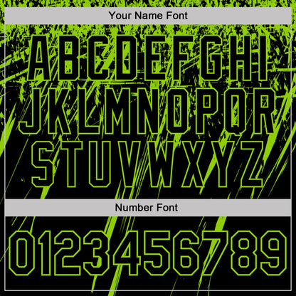 Custom Black-Neon Green Distressed Scratch Brush Stroke Performance Polo Shirt