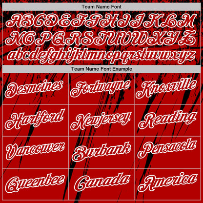 Custom Red Black-White Distressed Scratch Brush Stroke Performance Polo Shirt