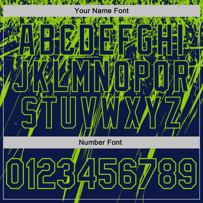 Custom Navy-Neon Green Distressed Scratch Brush Stroke Performance Polo Shirt