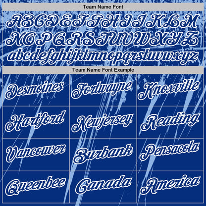 Custom Royal Light Blue-White Distressed Scratch Brush Stroke Performance Polo Shirt