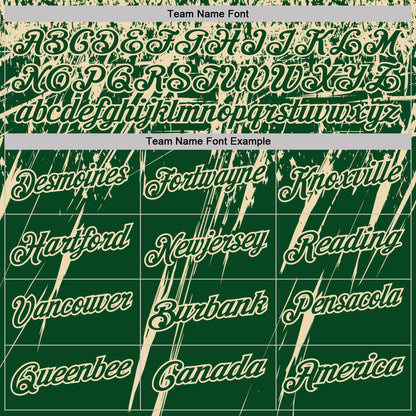 Custom Green-Cream Distressed Scratch Brush Stroke Performance Polo Shirt