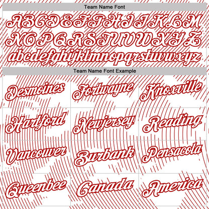 Custom White-Red 3D Pattern Abstract Fluid Line Performance Polo Shirt