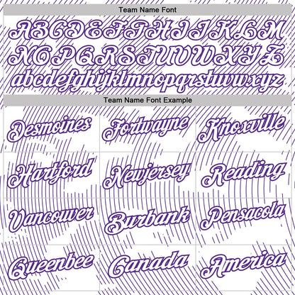 Custom White-Purple 3D Pattern Abstract Fluid Line Performance Polo Shirt