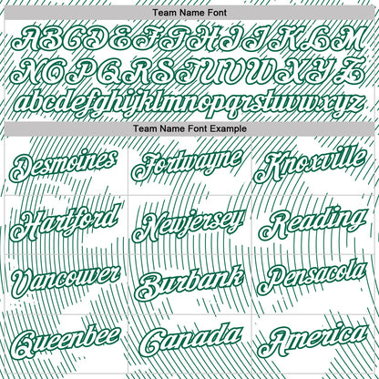 Custom White-Kelly Green 3D Pattern Abstract Fluid Line Performance Polo Shirt