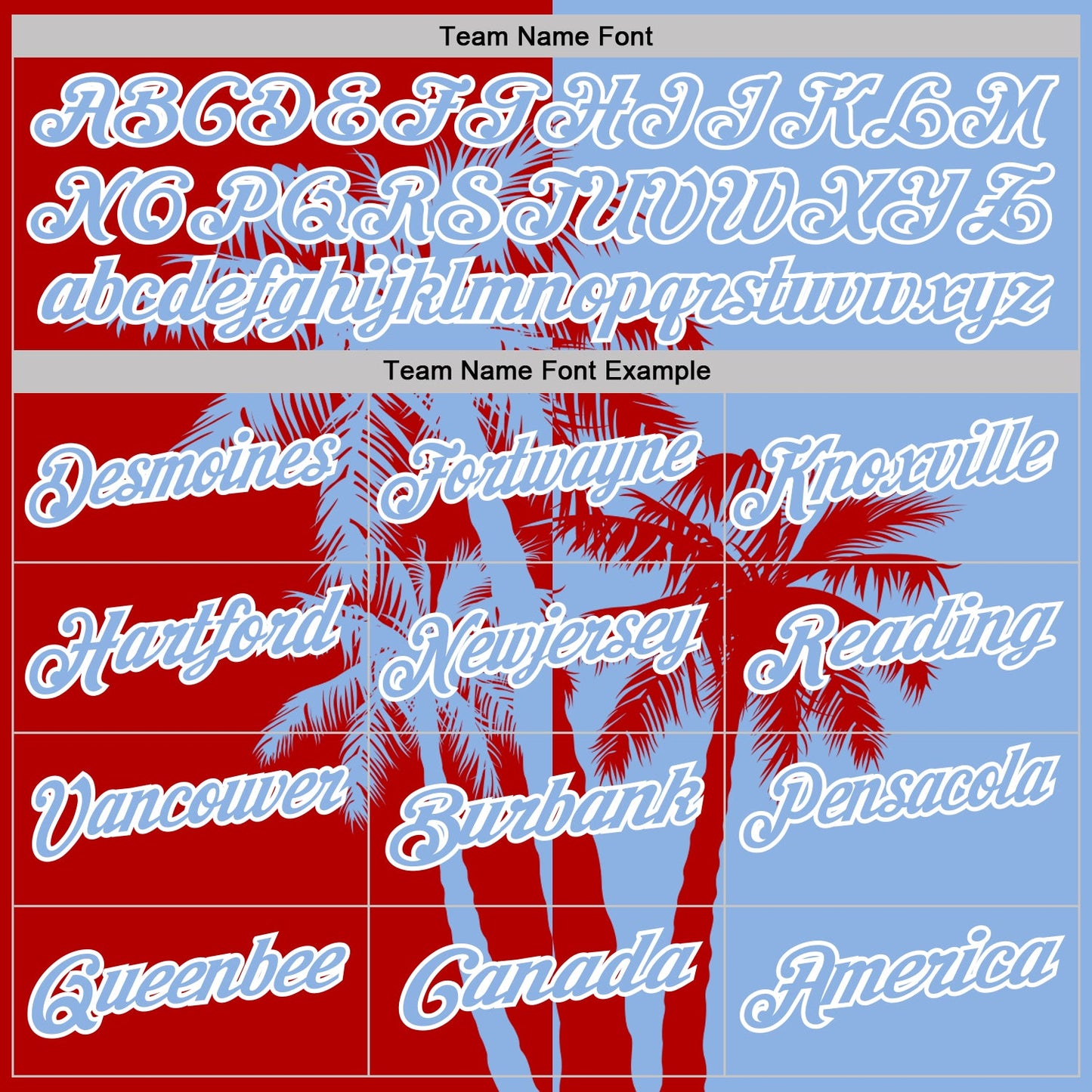 Custom Light Blue Red-White Hawaii Tropical Coastal Palm Trees Performance Polo Shirt