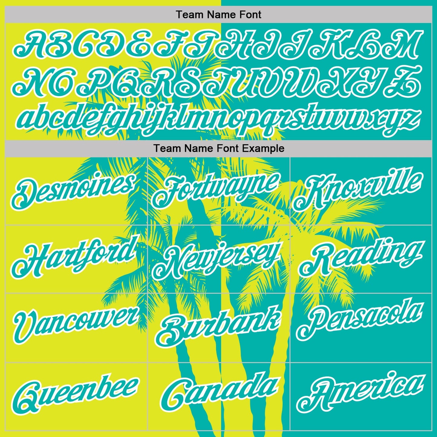 Custom Aqua Neon Yellow-White Hawaii Tropical Coastal Palm Trees Performance Polo Shirt