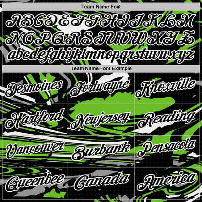 Custom Black Aurora Green Gray-White 3D Pattern Abstract Fluid Marble Performance Polo Shirt