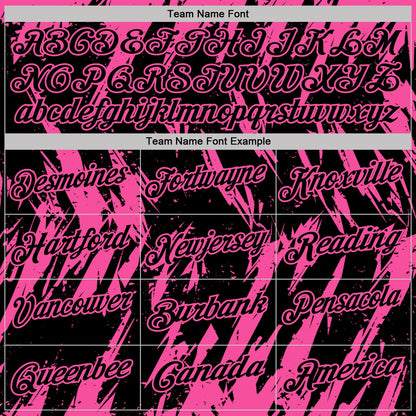 Custom Black-Pink Torn Sharp Brush Stroke Splatter Performance Polo Shirt
