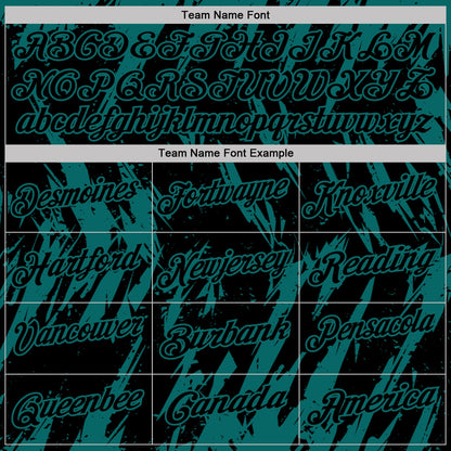 Custom Black-Teal Torn Sharp Brush Stroke Splatter Performance Polo Shirt
