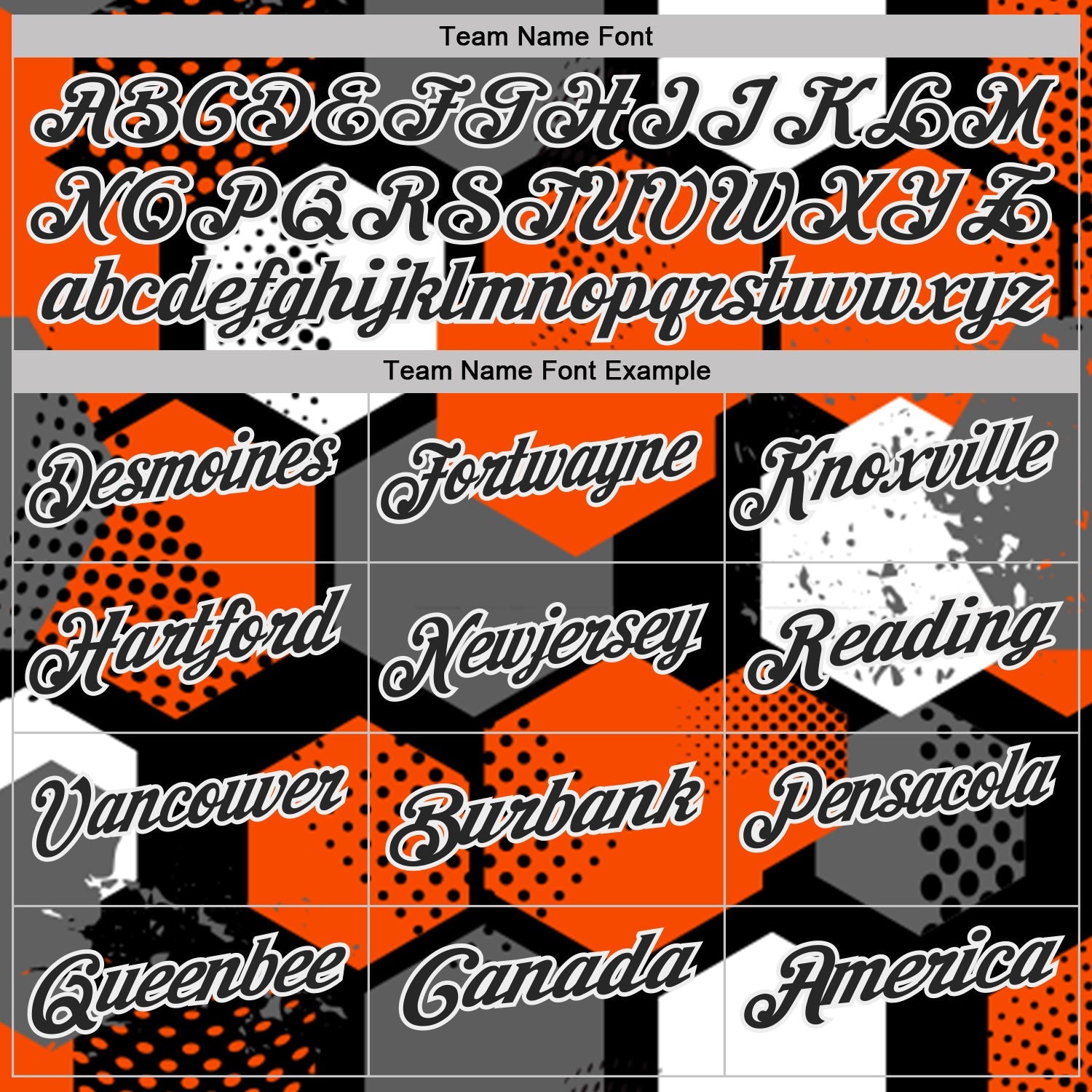 Custom Orange Black Gray-White Modern Geometric Tech Hexagon Grid Performance Polo Shirt