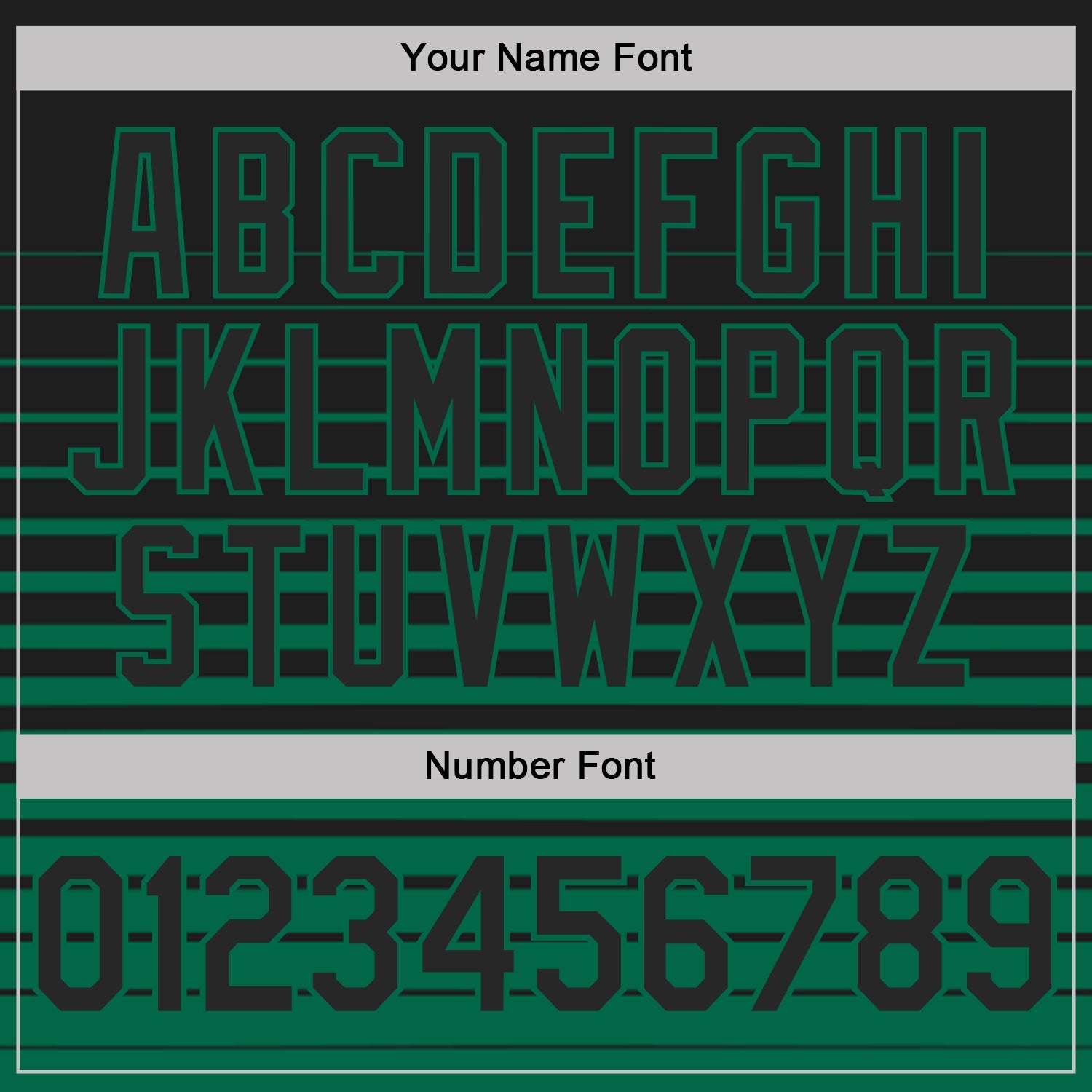 Custom Black-Kelly Green Horizontal Gradient Stripe Performance Polo Shirt