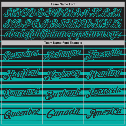 Custom Black-Aqua Horizontal Gradient Stripe Performance Polo Shirt