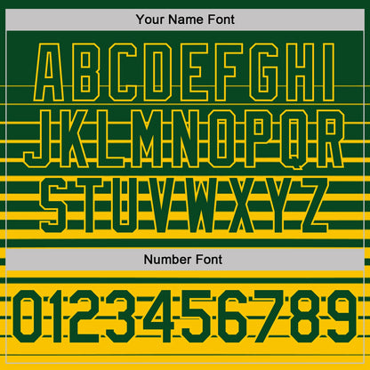 Custom Green-Yellow Horizontal Gradient Stripe Performance Polo Shirt