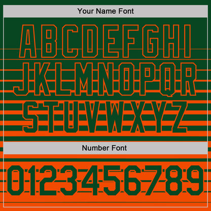 Custom Green-Orange Horizontal Gradient Stripe Performance Polo Shirt