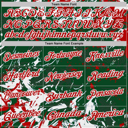 Custom Green Red-White Dynamic Splatter Brush Stroke Performance Polo Shirt