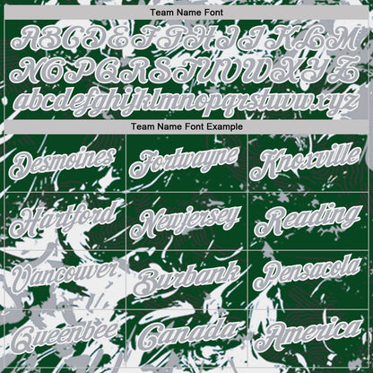 Custom Green Gray-White Dynamic Splatter Brush Stroke Performance Polo Shirt
