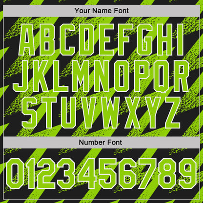 Custom Black Neon Green-White Geometric Zigzag Shape Lightning Performance Polo Shirt