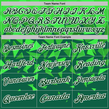 Custom Grass Green Green-White Geometric Shard Triangle Performance Polo Shirt