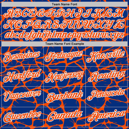 Custom Royal Orange-White 3D Pattern Abstract Network Crackle Performance Polo Shirt