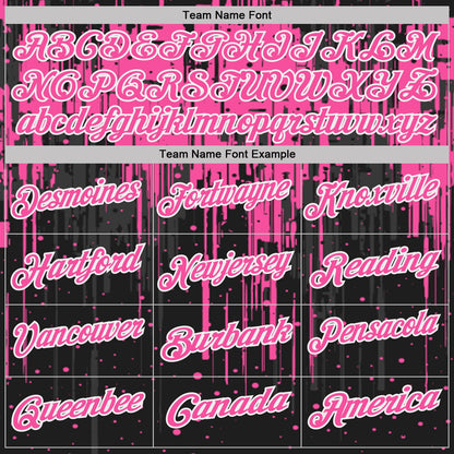 Custom Black Pink-White Dripping Splatter Paint Performance Polo Shirt