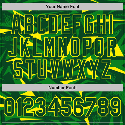 Custom Green Grass Green-Light Yellow Cyber Mecha E-sport Geometric Shards Spike Performance Polo Shirt