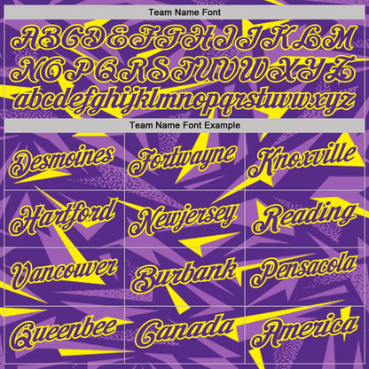 Custom Purple Medium Purple-Light Yellow Cyber Mecha E-sport Geometric Shards Spike Performance Polo Shirt