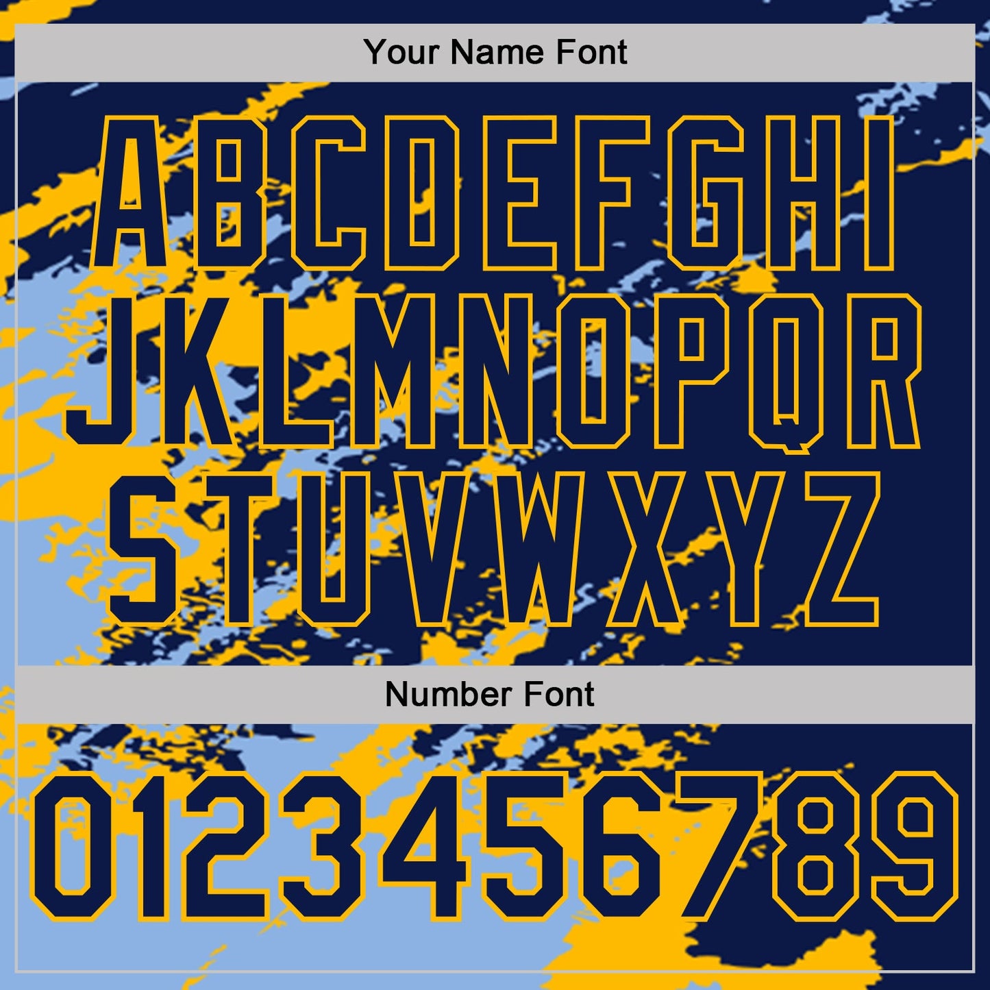Custom Navy Light Blue-Gold Brush Stroke Shatter Splatter Performance Polo Shirt