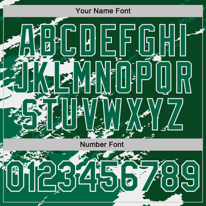 Custom Green Kelly Green-White Brush Stroke Shatter Splatter Performance Polo Shirt