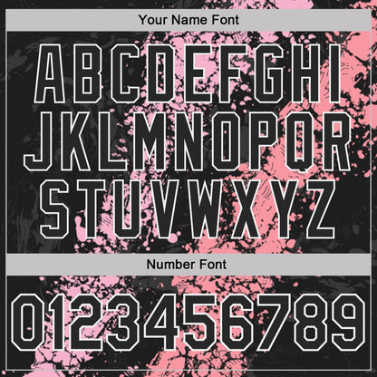 Custom Black Light Pink Medium Pink-White Dripping Splatter Cracked Texture Performance Polo Shirt