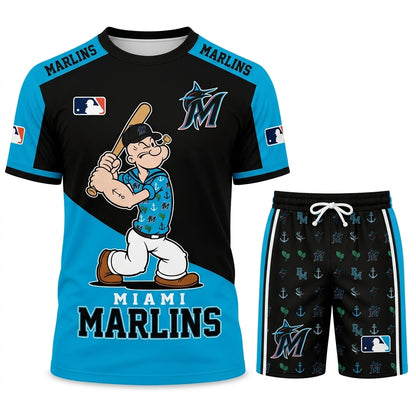 Strong Sailor Baseball Fan T-Shirt And Shorts Set, Sport Outfit Combo | 30 Teams Available