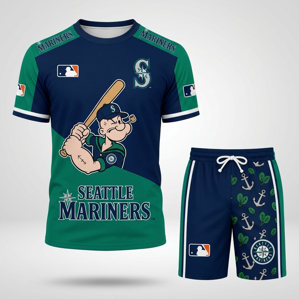 Strong Sailor Baseball Fan T-Shirt And Shorts Set, Sport Outfit Combo | 30 Teams Available