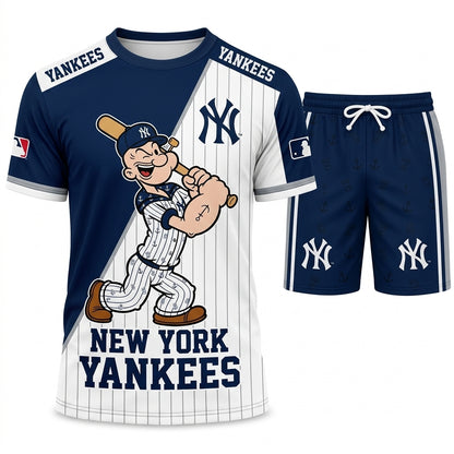 Strong Sailor Baseball Fan T-Shirt And Shorts Set, Sport Outfit Combo | 30 Teams Available