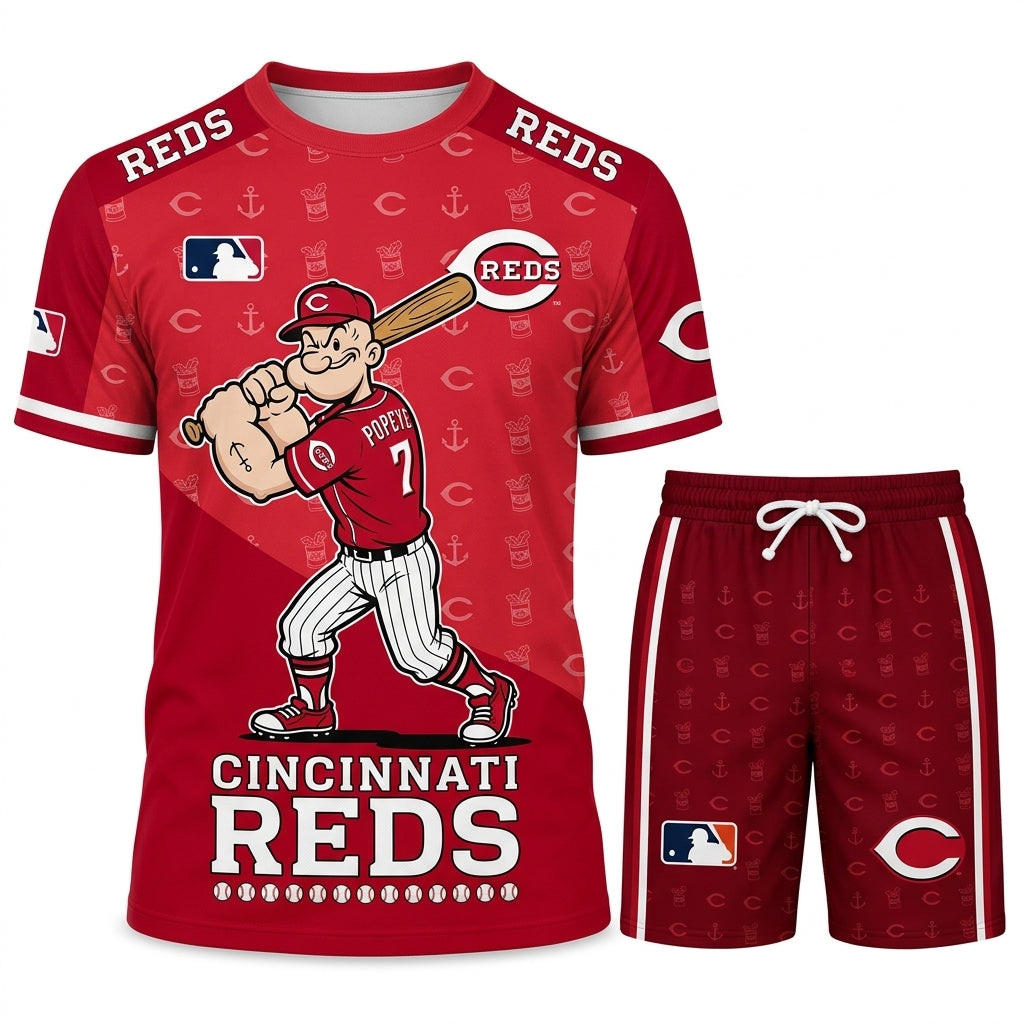 Strong Sailor Baseball Fan T-Shirt And Shorts Set, Sport Outfit Combo | 30 Teams Available