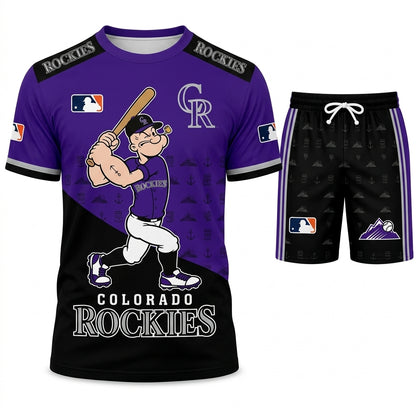 Strong Sailor Baseball Fan T-Shirt And Shorts Set, Sport Outfit Combo | 30 Teams Available