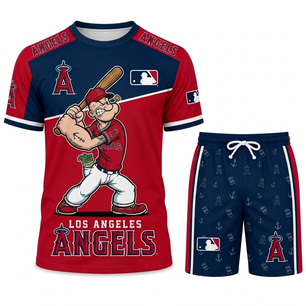 Strong Sailor Baseball Fan T-Shirt And Shorts Set, Sport Outfit Combo | 30 Teams Available
