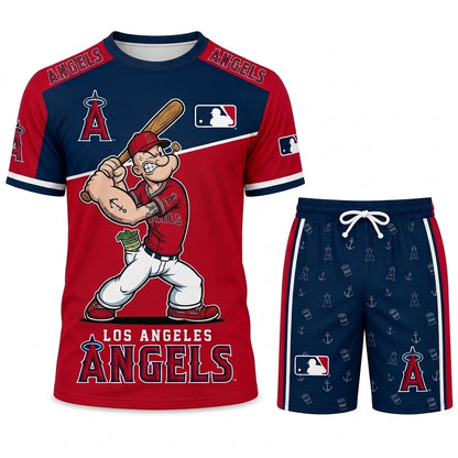 Strong Sailor Baseball Fan T-Shirt And Shorts Set, Sport Outfit Combo | 30 Teams Available