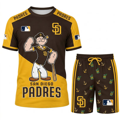 Strong Sailor Baseball Fan T-Shirt And Shorts Set, Sport Outfit Combo | 30 Teams Available