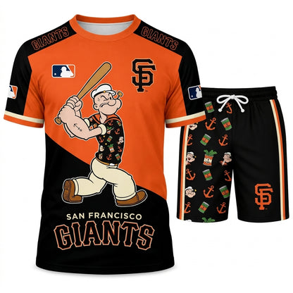 Strong Sailor Baseball Fan T-Shirt And Shorts Set, Sport Outfit Combo | 30 Teams Available