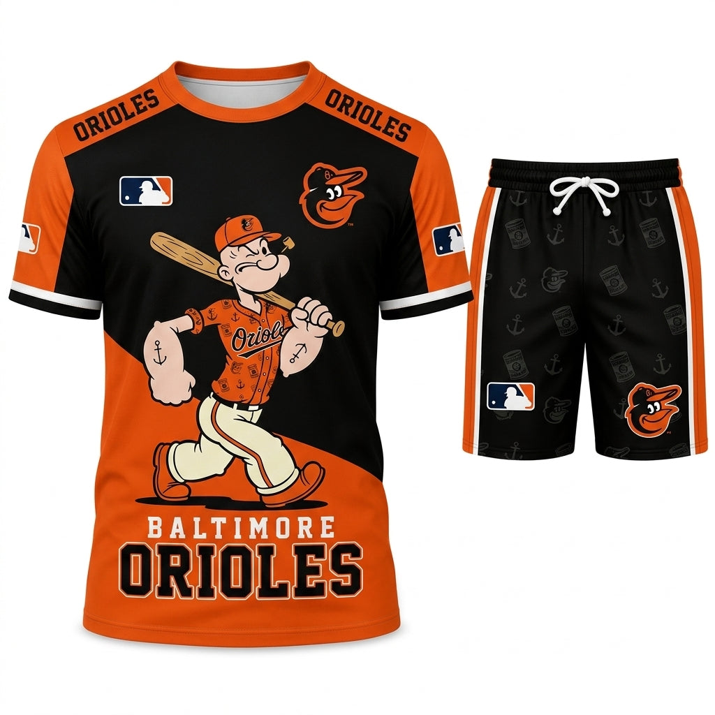 Strong Sailor Baseball Fan T-Shirt And Shorts Set, Sport Outfit Combo | 30 Teams Available