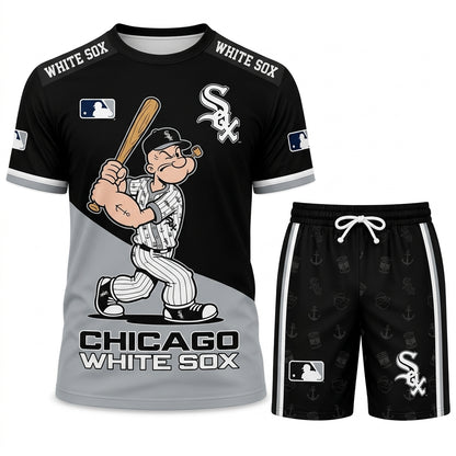Strong Sailor Baseball Fan T-Shirt And Shorts Set, Sport Outfit Combo | 30 Teams Available