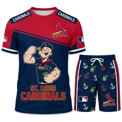 Strong Sailor Baseball Fan T-Shirt And Shorts Set, Sport Outfit Combo | 30 Teams Available