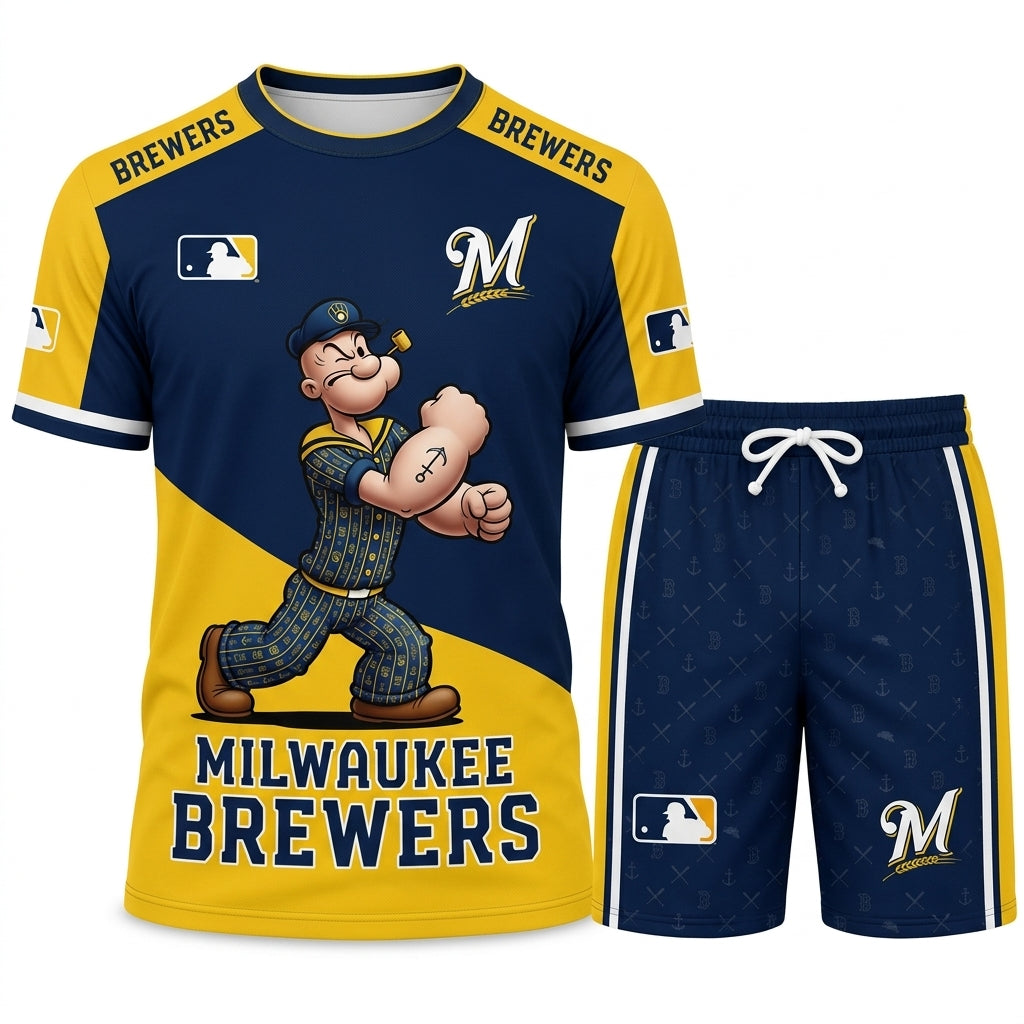 Strong Sailor Baseball Fan T-Shirt And Shorts Set, Sport Outfit Combo | 30 Teams Available