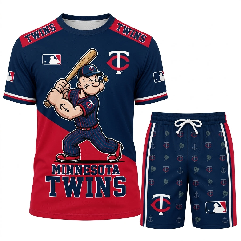 Strong Sailor Baseball Fan T-Shirt And Shorts Set, Sport Outfit Combo | 30 Teams Available