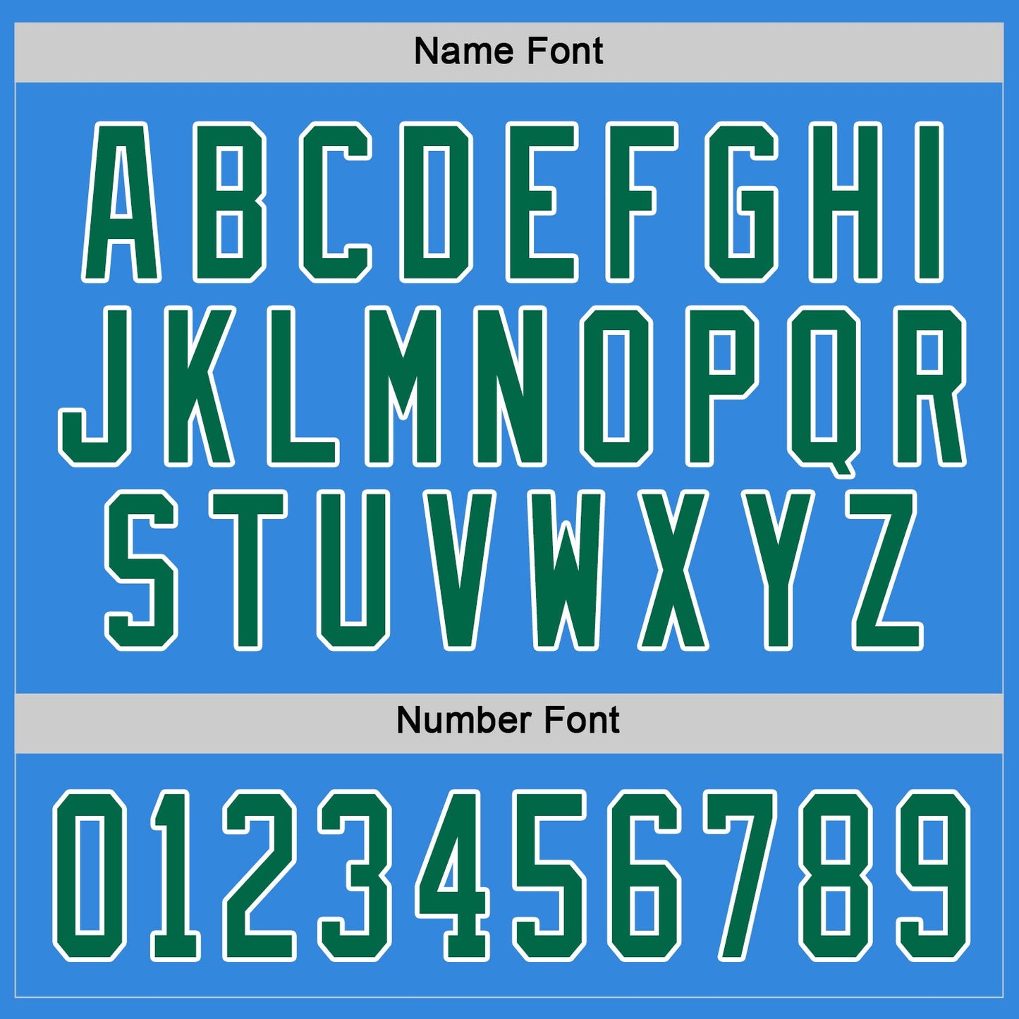 Custom Powder Blue Kelly Green-White Hockey Jersey