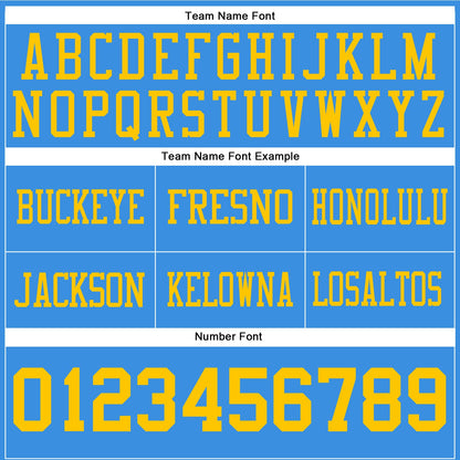 Custom Powder Blue Yellow Authentic Football Jersey