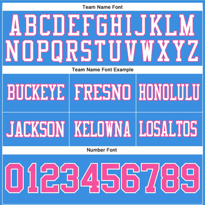 Custom Powder Blue Pink-White Authentic Football Jersey