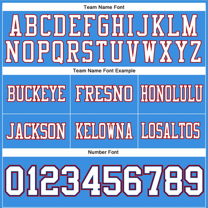 Custom Powder Blue White Royal-Red Authentic Football Jersey