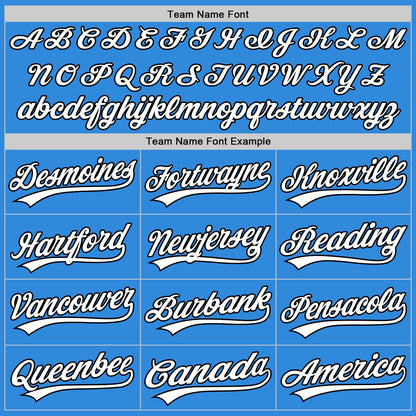 Custom Stitched Powder Blue White-Black Baseball Pullover Sweatshirt Hoodie