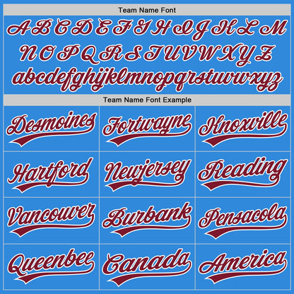 Custom Stitched Powder Blue Crimson-White Baseball Pullover Sweatshirt Hoodie