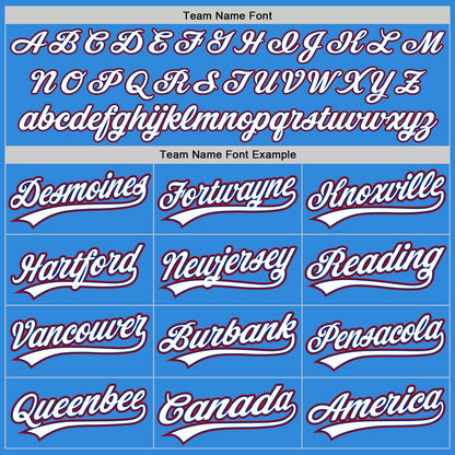 Custom Stitched Powder Blue White Royal-Red Baseball Pullover Sweatshirt Hoodie